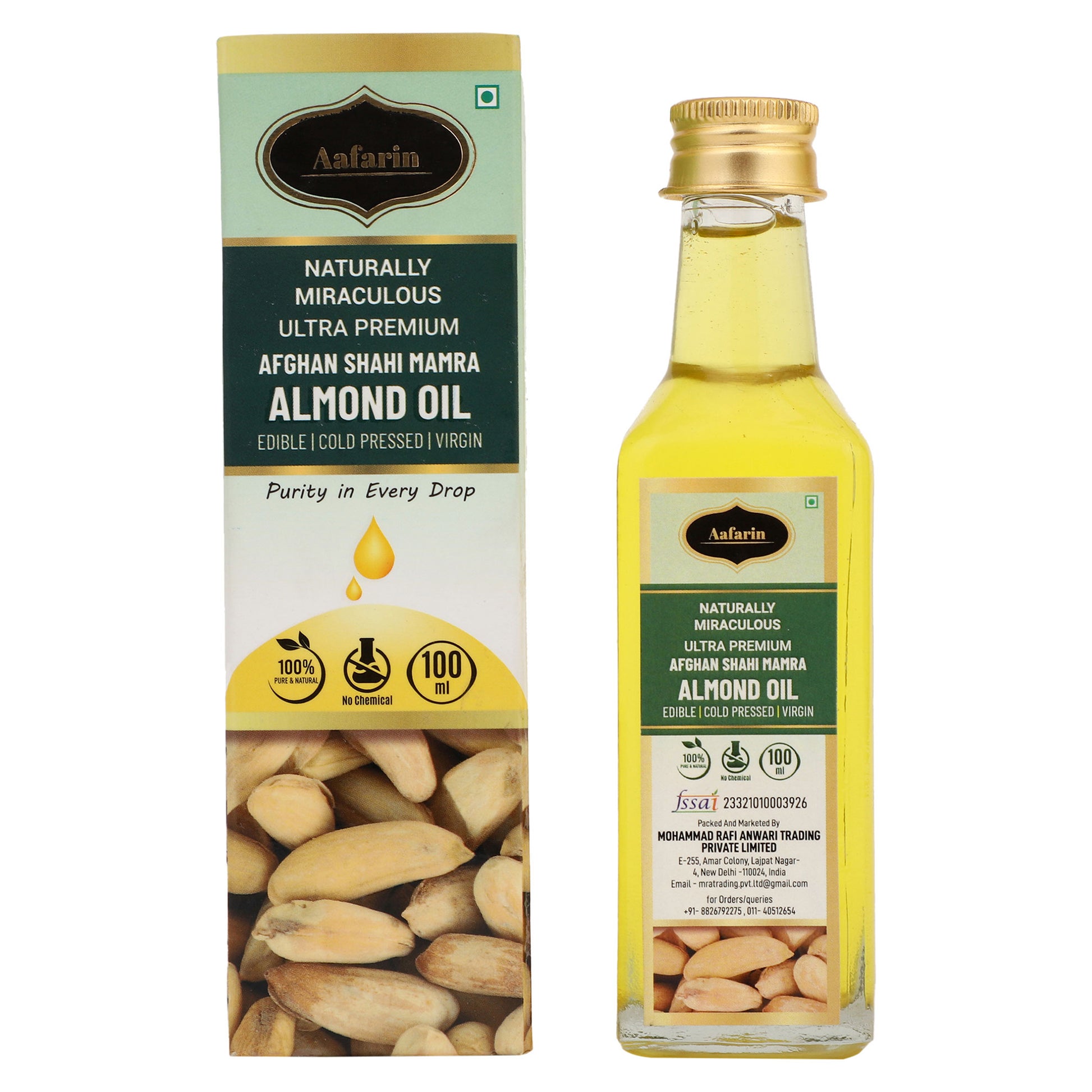 AAFARIN PURE SHAHI MAMRA ALMOND OIL.