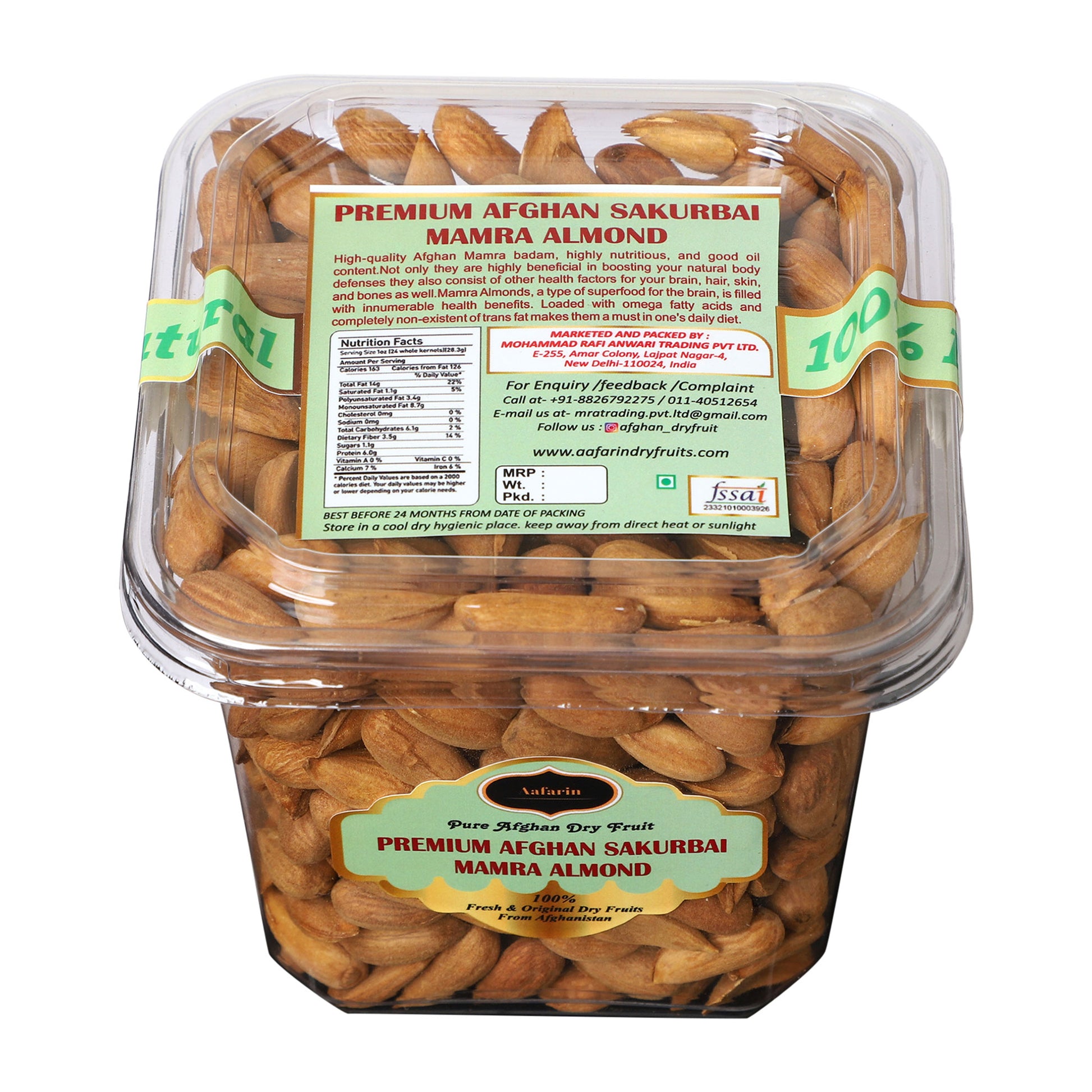 AAFARIN PREMIUM AFGHAN SAKURBAI MAMRA ALMOND (MAMRA GIRI BADAM).