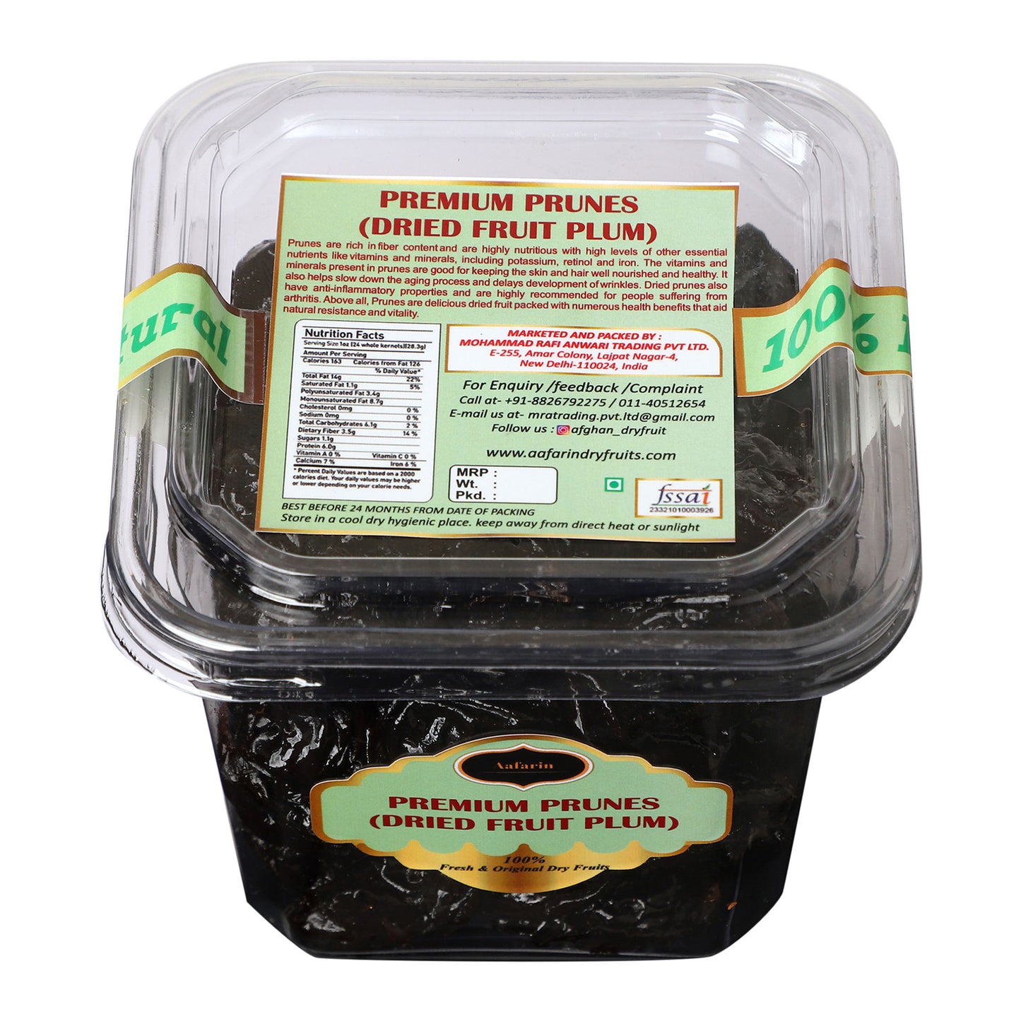 AAFARIN PREMIUM IMPORTED DRIED PRUNES.