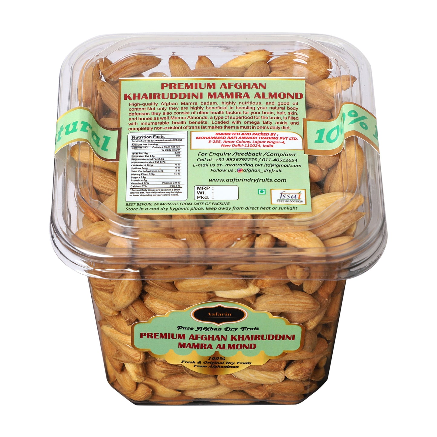 AAFARIN PREMIUM AFGHAN KHAIRUDDINI MAMRA ALMOND ( MAMRA GIRI BADAM ).