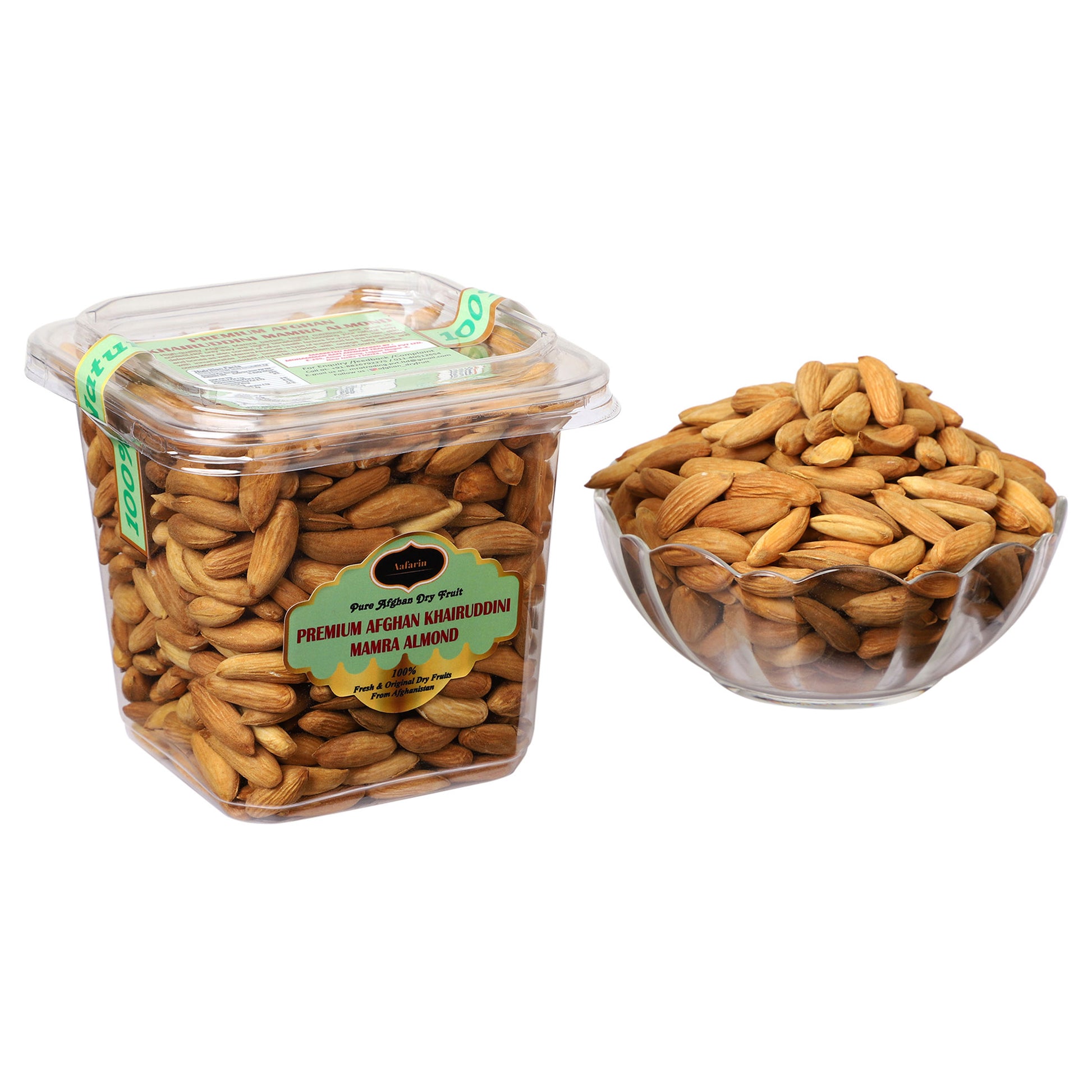 AAFARIN PREMIUM AFGHAN KHAIRUDDINI MAMRA ALMOND ( MAMRA GIRI BADAM ).