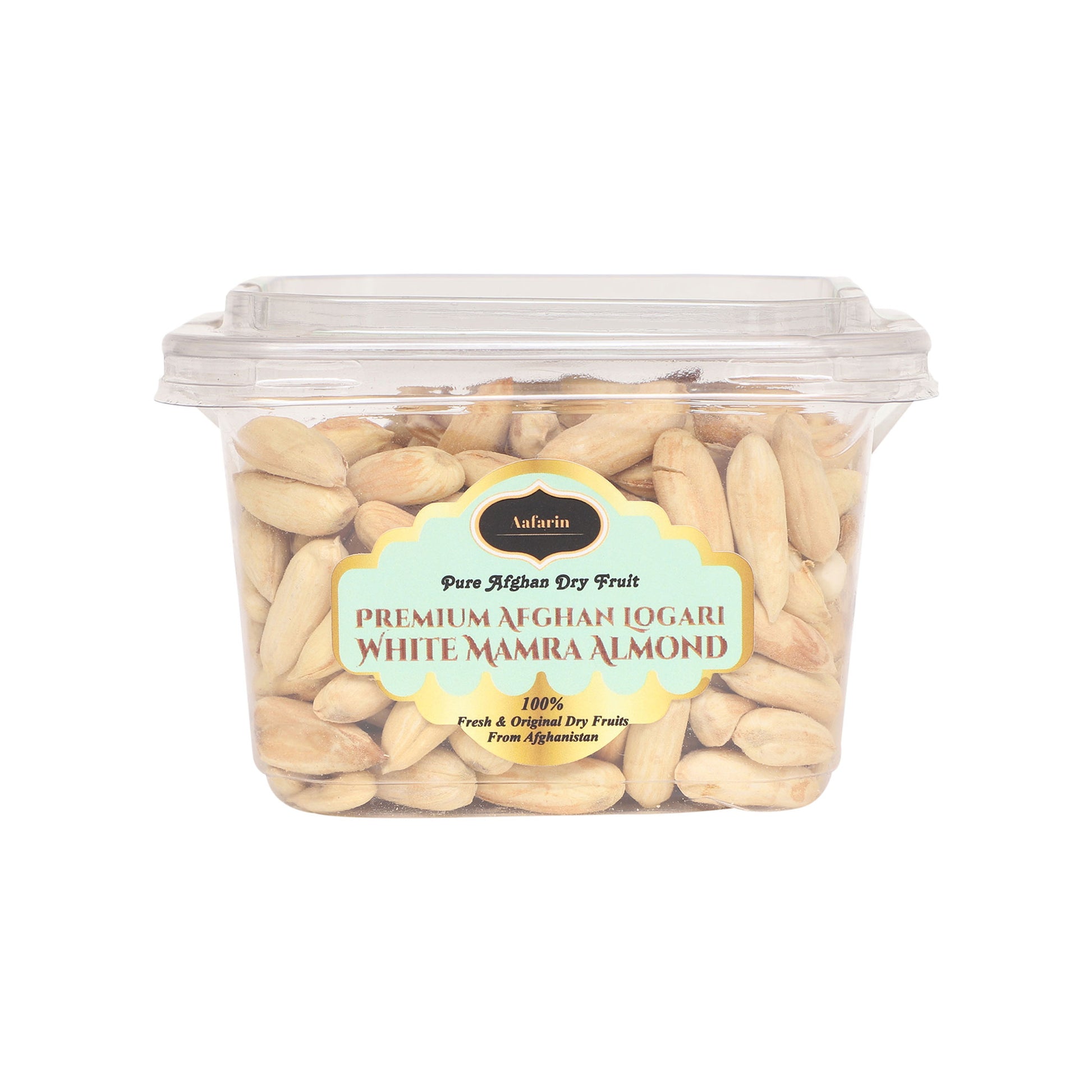 AAFARIN PREMIUM AFGHAN LOGARI MAMRA ALMOND ( WHITE SHAHI MAMRA BADAM ).