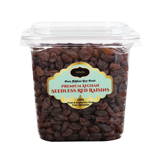 AAFARIN PREMIUM AFGHAN SEEDLESS RED RAISINS ( LAL KISHMISH / FLAME RAISINS).
