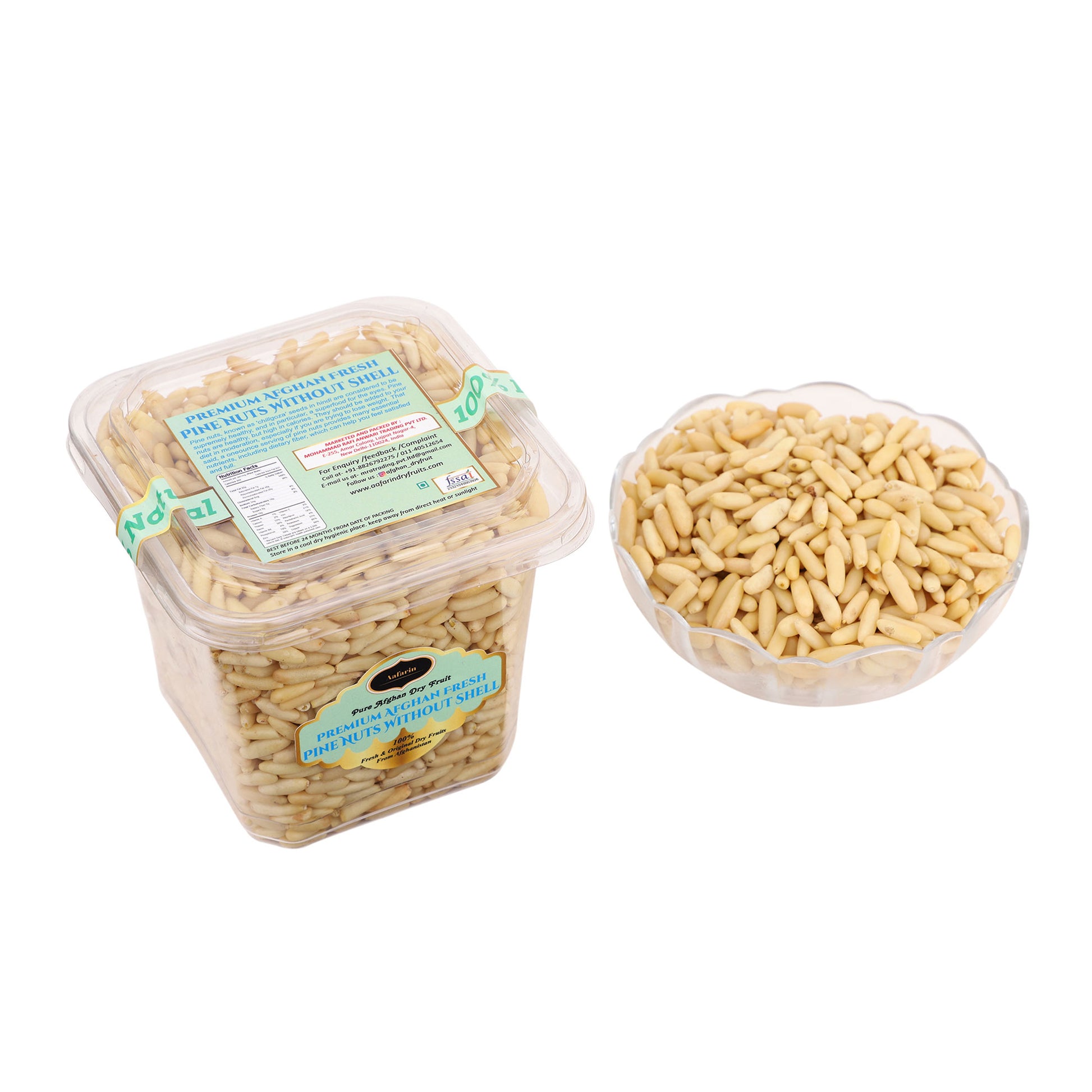 AAFARIN PREMIUM AFGHAN PINE NUTS WITHOUT SHELL ( CHILGOZA / CHIGOJE MAGAZ / NEZE ).