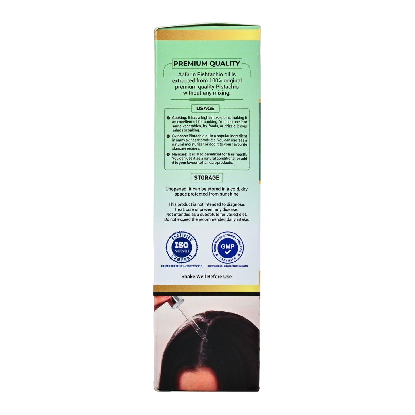 Aafarin PREMIUM PISHTACHIO OIL- COLDPRESSED & NATURAL.