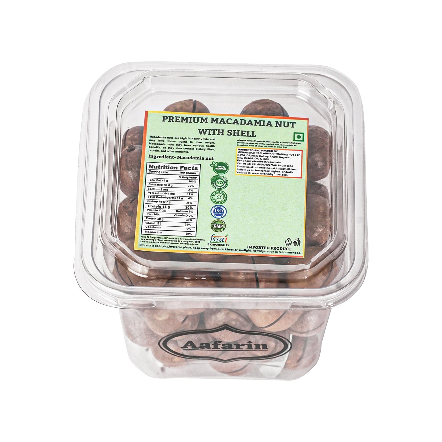 AAFARIN PREMIUM IMPORTED MACADAMIA NUT WITH SHELL.