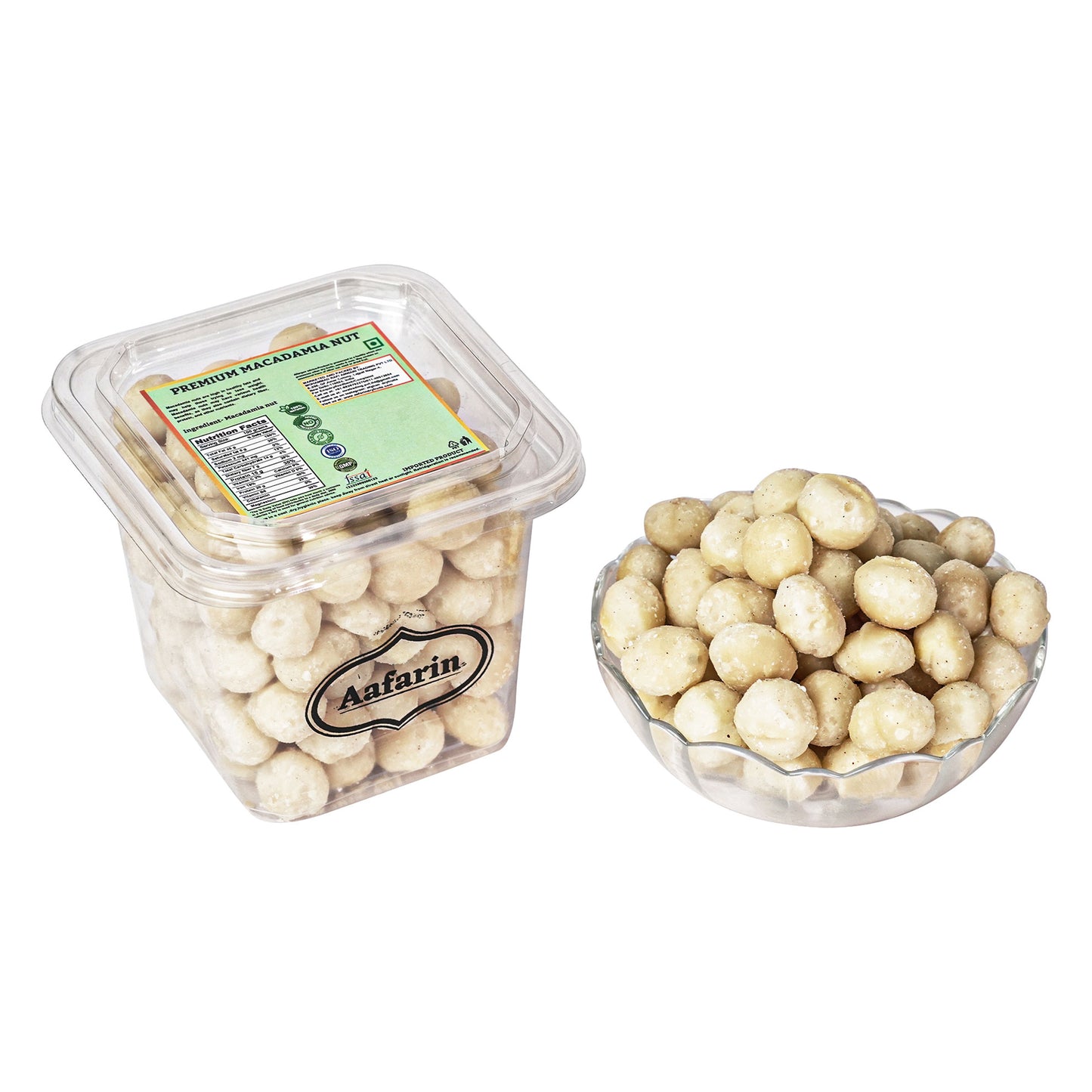AAFARIN PREMIUM IMPORTED MACADAMIA NUTS WITHOUT SHELL.
