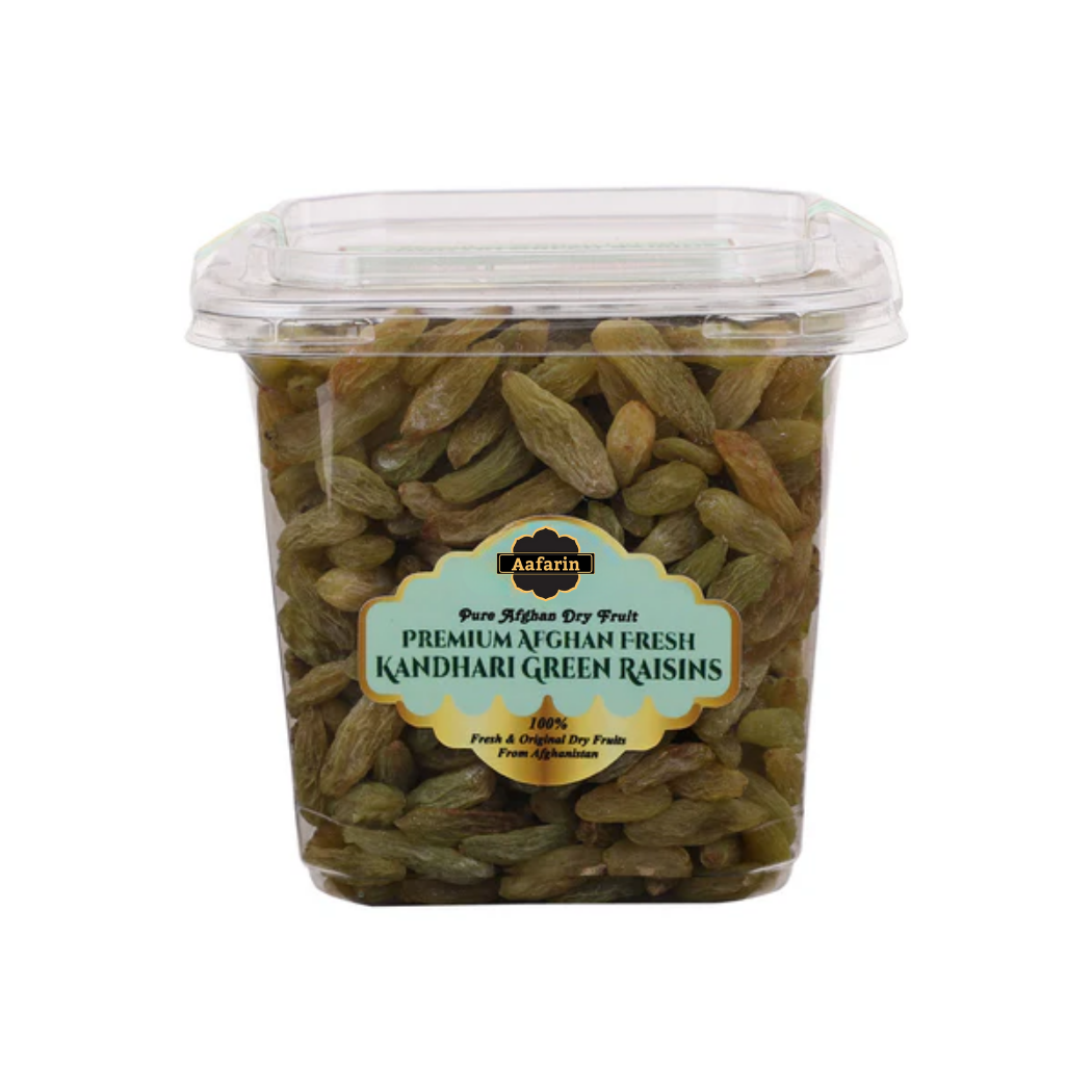 PREMIUM AFGHAN FRESH KANDHARI GREEN RAISINS (KANDHARI GREEN KISHMISH / SEEDLESS)