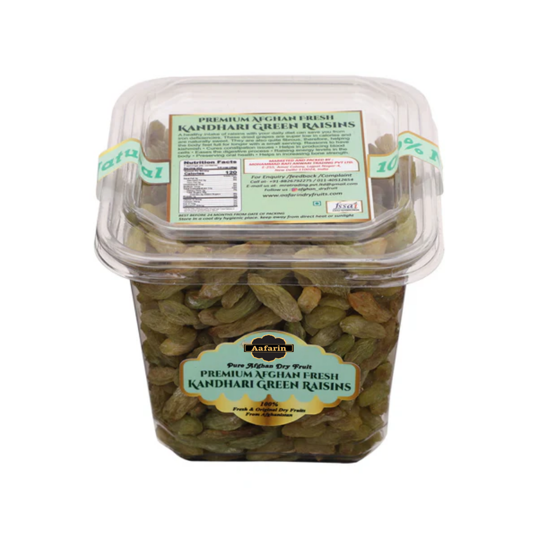 PREMIUM AFGHAN FRESH KANDHARI GREEN RAISINS (KANDHARI GREEN KISHMISH / SEEDLESS)