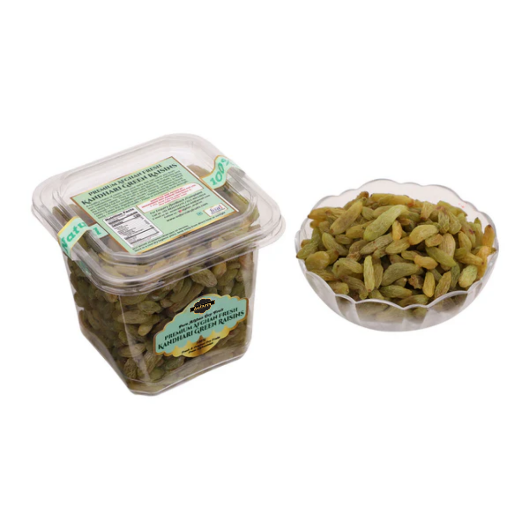 PREMIUM AFGHAN FRESH KANDHARI GREEN RAISINS (KANDHARI GREEN KISHMISH / SEEDLESS)
