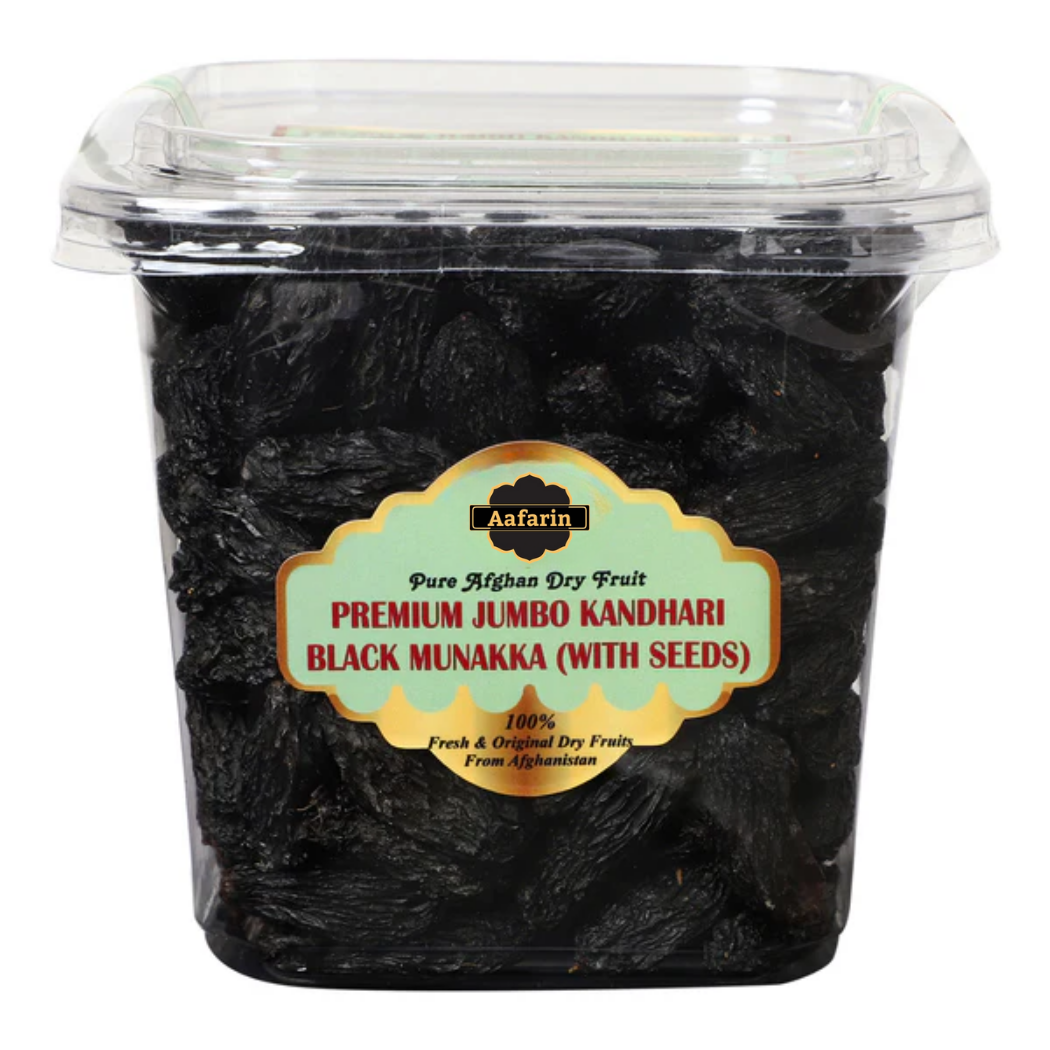 PREMIUM AFGHAN JUMBO KANDHARI BLACK MUNAKKA (WITH SEEDS)