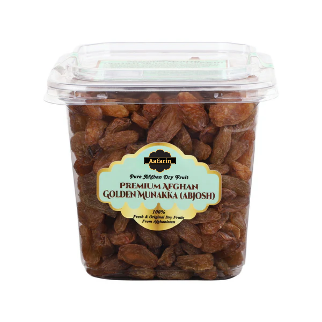 PREMIUM AFGHAN GOLDEN MUNAKKA (BIG ABJOSH MUNAKKA WITH SEEDS )